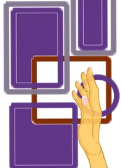 hand and squares