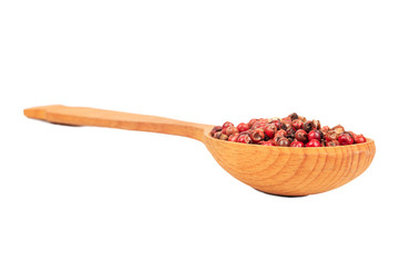 Red pepper peas in spoon