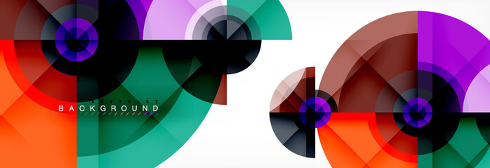 Round circles and triangles abstract background