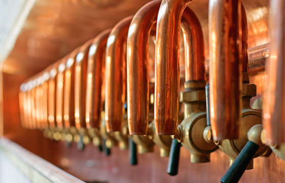 Beer Taps in a Factory