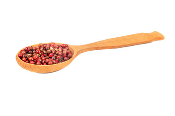 Red pepper peas in spoon