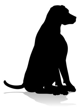 recommend clip art: A detailed animal silhouette of a pet dog