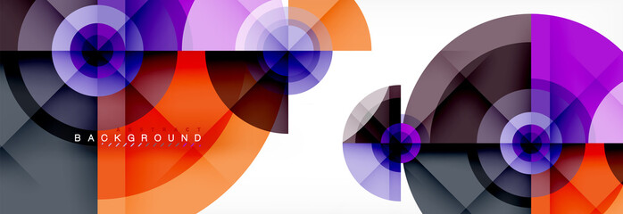 Obraz premium Round circles and triangles abstract background