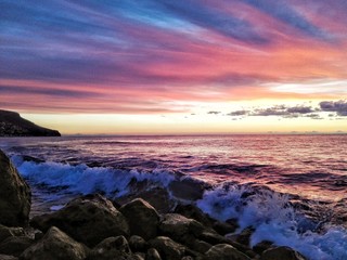 sunset over the sea