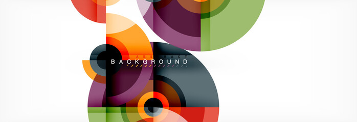 Fototapeta premium Vector circle composition, geometric minimal design illustration