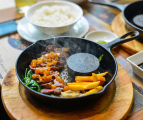 Traditional smoked barbecue wagyu beef