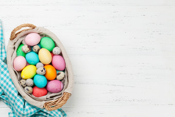 Easter eggs in basket