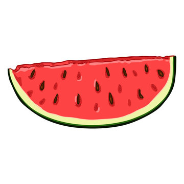 Vector Cartoon Piece of Watermelon