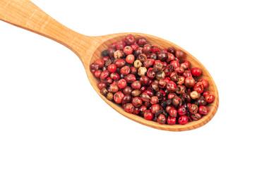 Red pepper peas in spoon