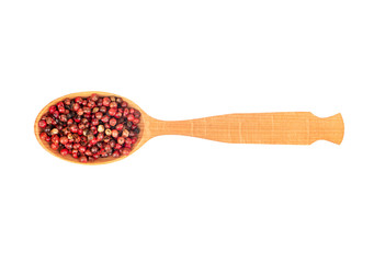 Red pepper peas in spoon