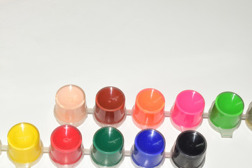 Colorful painting color tube on white background