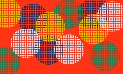 Digital gradient. Wavy dotted pattern with circles, dots, point small and large scale. Design element for web banners, posters, cards, wallpapers, sites, panels.