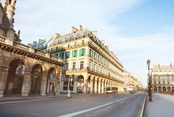 Rivoli rue street in Paris near Louvre palace