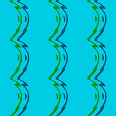 Seamless pattern background with multi-colored wavy lines.