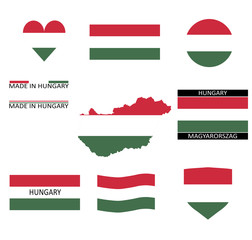 Drapeaux hongrois et une carte