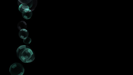 Background with a variety of multi-colored translucent soap bubbles.