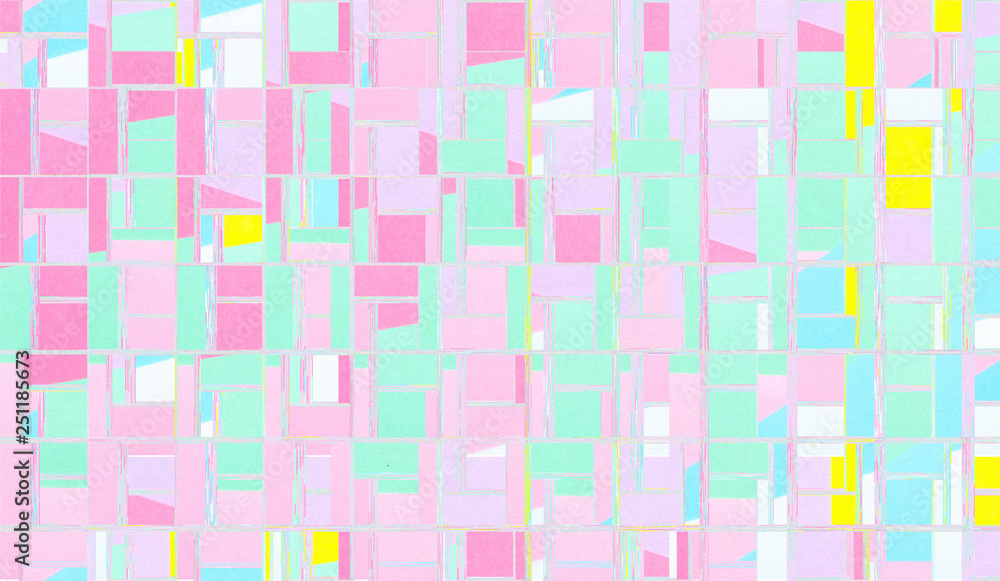 Poster abstract background illustration with distorted repeated boxes pattern