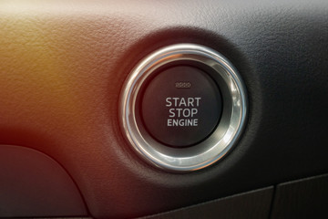 Engine start and stop button on Dashboard in The Car