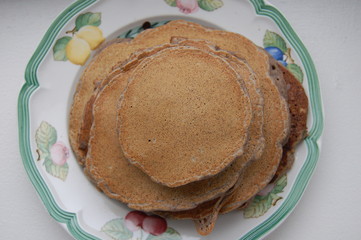 buckwheat pancakes on plate