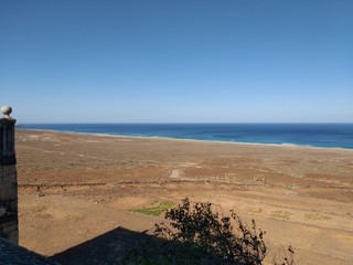 ocean, Fuertaventura, niebo, widok, Cofete