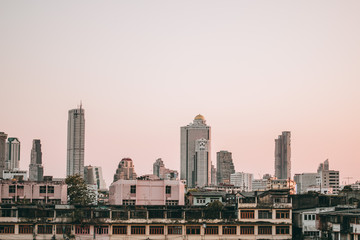 Fototapeta premium Bankok city skyline at sunset