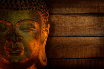 Golden head of Buddha