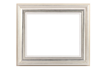 Silver Photo Frame ISOLATED on White Background.