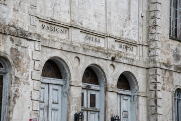 Sign at the entrance of the Marigny Opera House