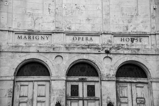 Sign at the entrance of the Marigny Opera House