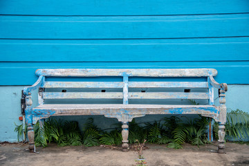 Bench in a street in Marigny (New Orleans, USA)