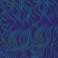 Vector pattern of blue electric wavy hair. Hair background.