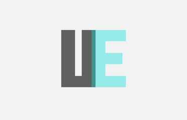 grey pastel blue alphabet letter combination UE U E for logo icon design