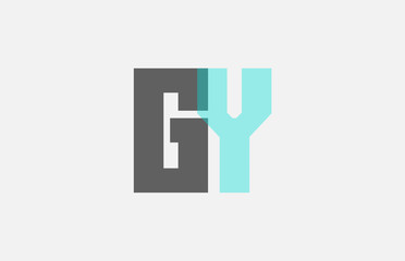 grey pastel blue alphabet letter combination GY G Y for logo icon design