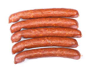 Stack of smoked sausages