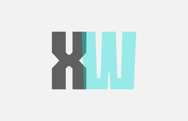 grey pastel blue alphabet letter combination XW X W for logo icon design