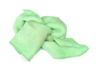 Crumpled green microfiber cloth