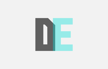 grey pastel blue alphabet letter combination DE D E for logo icon design