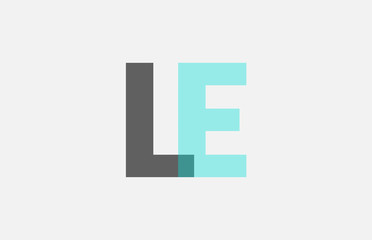 grey pastel blue alphabet letter combination LE L E for logo icon design