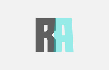 grey pastel blue alphabet letter combination RA R A for logo icon design