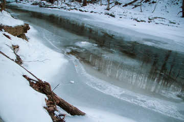 Ice on the river bed ELP