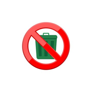 Don`t throw trash, Recycle bin sign icon 