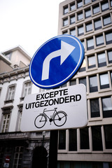 Street sign, blue, verkeersbord