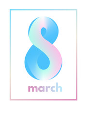 March 8 from light delicate blue pink shape