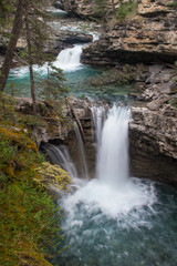 Obraz na płótnie Canvas Waterfall in Johnston Canyon, Alberta, Canada.