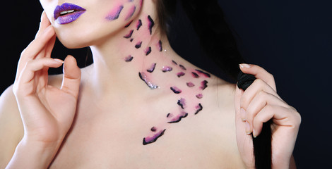 fantastic body art on young girl