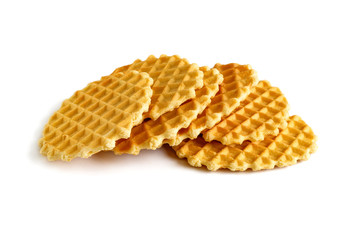 Waffle cookies on the table