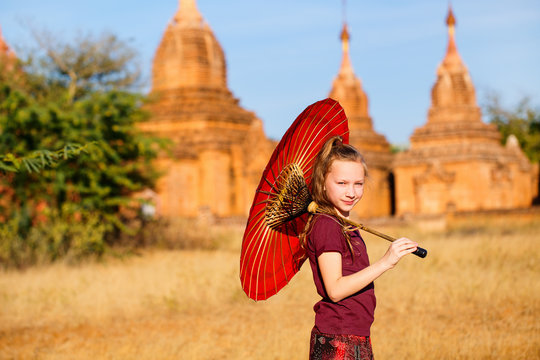 Young girl in Bagan Myanmar