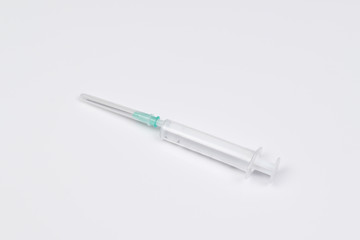 Fototapeta premium Single use syringe isolated on white