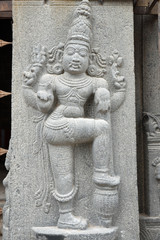 Statue de temple hindou au Tamil Nadu, Inde du Sud