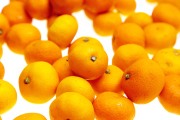 Mandarins isolated on white background